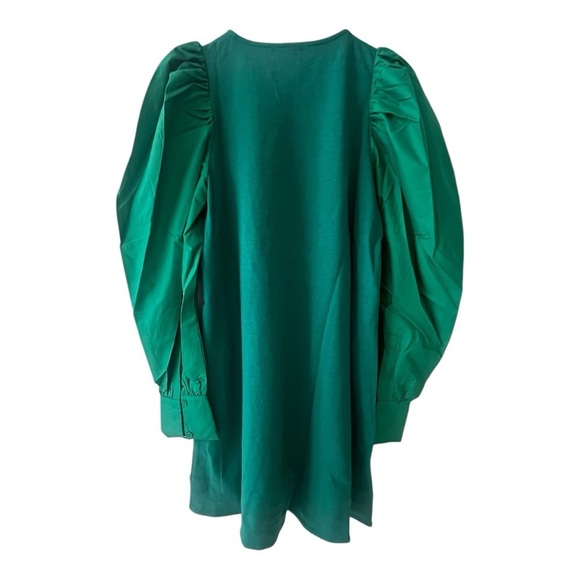 Area Stars NWT Woven Puff Long Sleeve A Line Dress in Kelly Green Size Med. - Picture 4 of 11